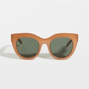 Le Specs Air Heart Sunglasses in Caramel Khaki Mono